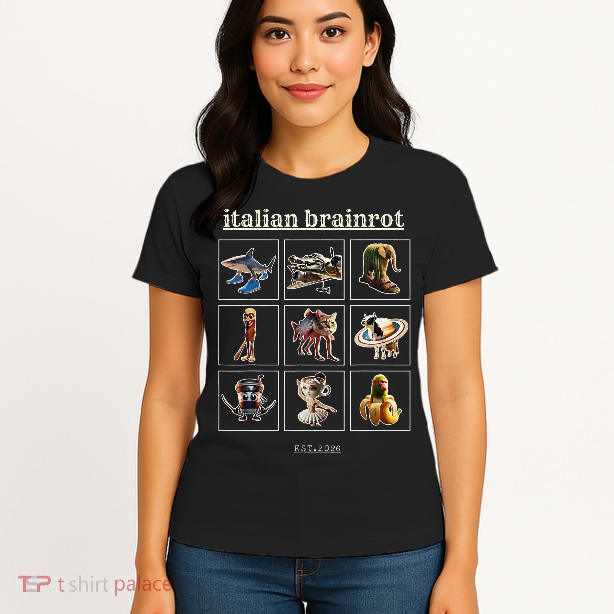 Italian Brainrot Characaters Meme Gen Z Funny Humor Women's T-Shirt
