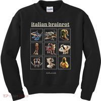 Italian Brainrot Characaters Meme Gen Z Funny Humor Kids Sweatshirt thumb 0