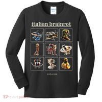 Italian Brainrot Characaters Meme Gen Z Funny Humor Kids Long Sleeve Shirt thumb 0
