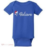 I Believe Cute Santa Hat Christmas Believe In Santa Gift Baby Bodysuit thumb 0