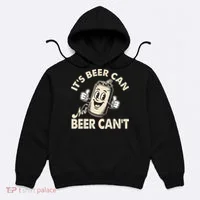 It's Beer Can Not Beer Can't Funny Retro Hoodie thumb 0