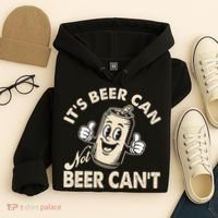 It's Beer Can Not Beer Can't Funny Retro Hoodie thumb 4