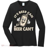 It's Beer Can Not Beer Can't Funny Retro Women's Long Sleeve Shirt thumb 0
