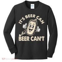 It's Beer Can Not Beer Can't Funny Retro Kids Long Sleeve Shirt thumb 0