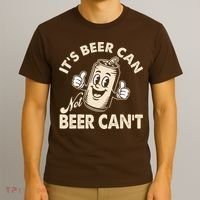 It's Beer Can Not Beer Can't Funny Retro T-Shirt thumb 3