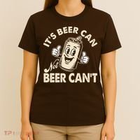 It's Beer Can Not Beer Can't Funny Retro T-Shirt thumb 4