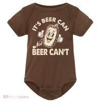 It's Beer Can Not Beer Can't Funny Retro Baby Bodysuit thumb 0