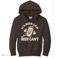 It's Beer Can Not Beer Can't Funny Retro Kids Hoodie thumb 0