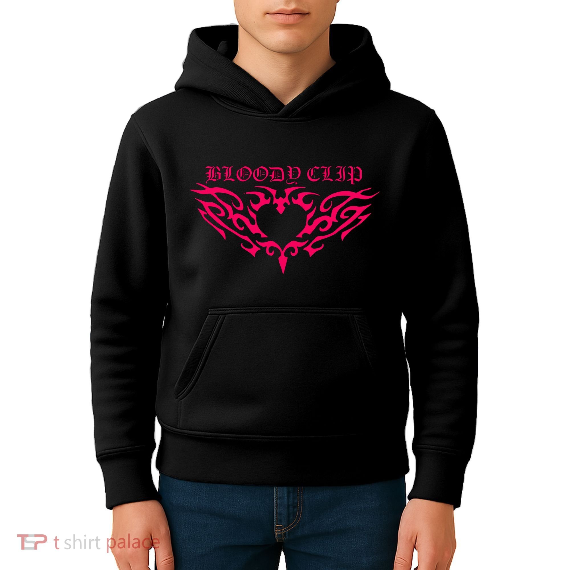 Imnotclip Bloody Clip Heart Kids Hoodie