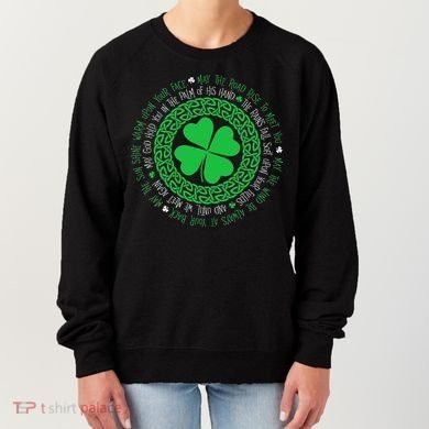 Irish Blessing Celtic Knot 4 Leaf Clover St Patrick's Day Women's Sweatshirt