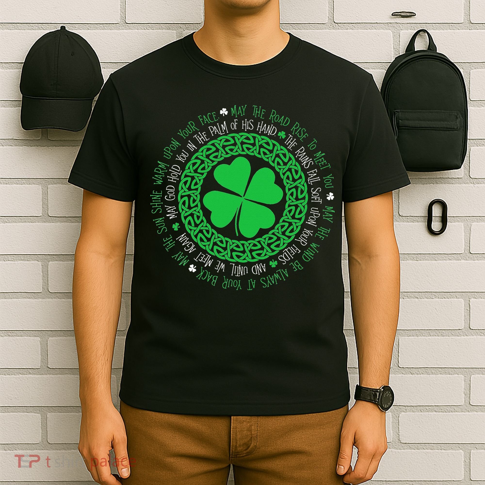 Irish Blessing Celtic Knot 4 Leaf Clover St Patrick's Day T-Shirt