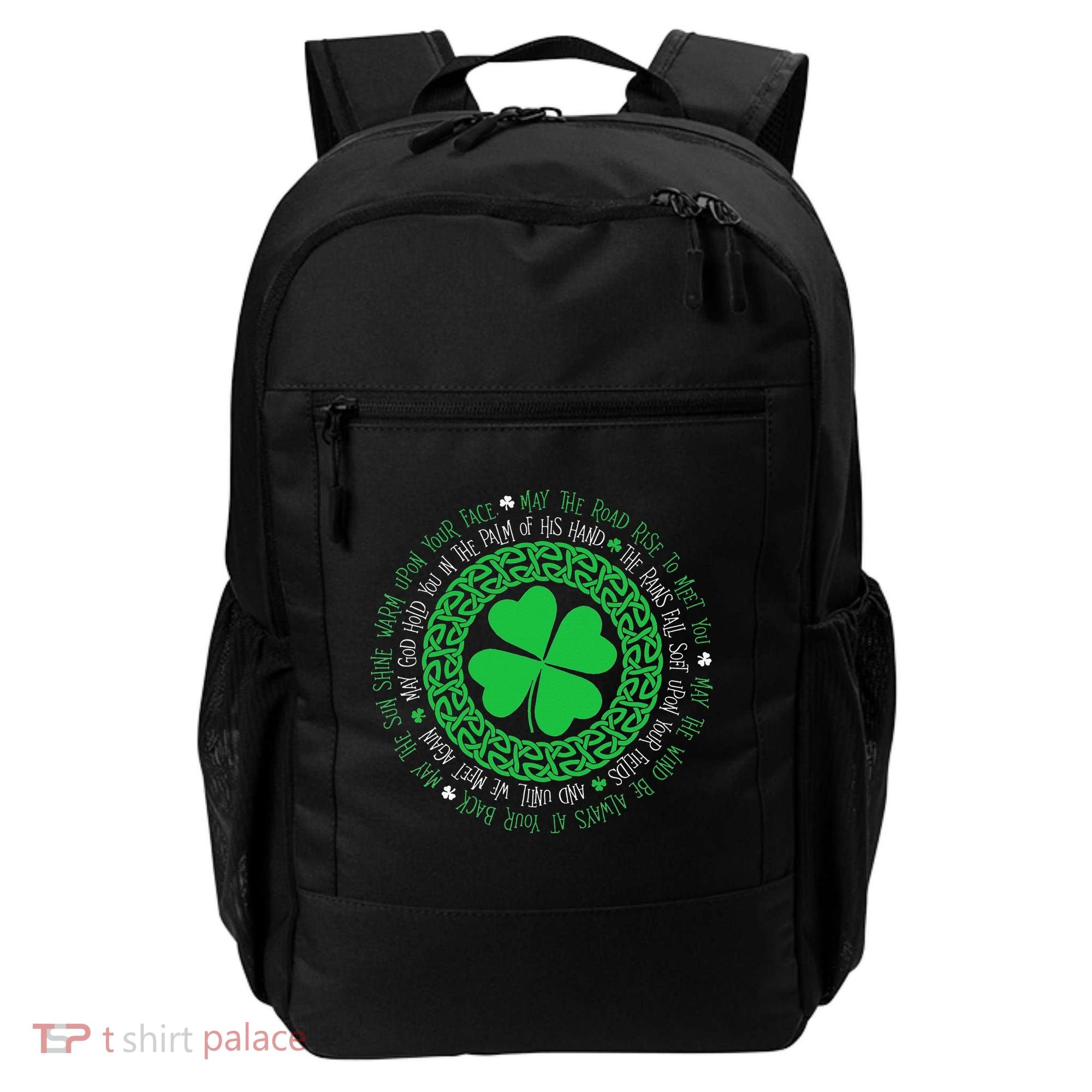 Irish Blessing Celtic Knot 4 Leaf Clover St Patrick's Day Backpack