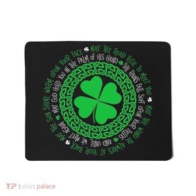 Irish Blessing Celtic Knot 4 Leaf Clover St Patrick's Day Mousepad