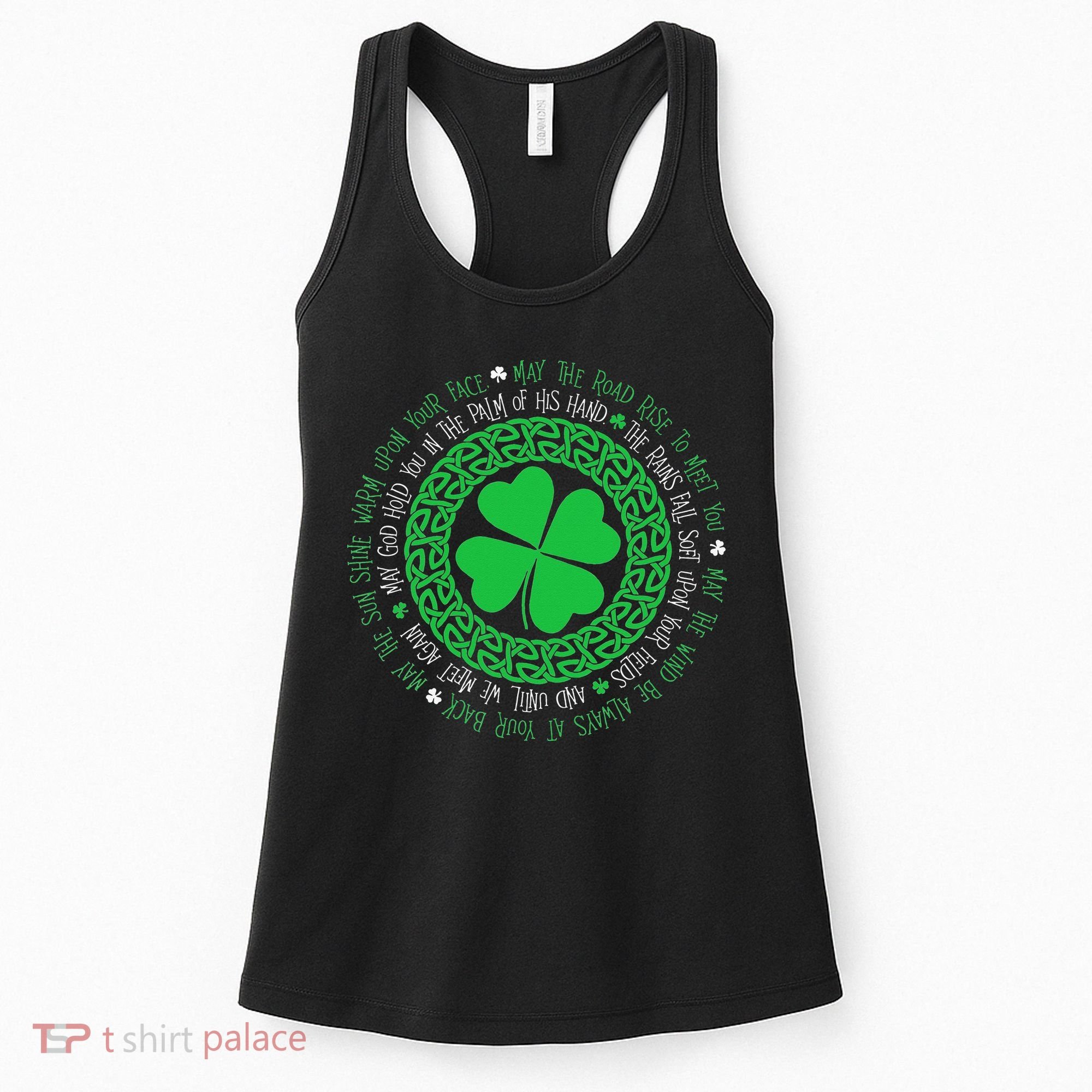 Irish Blessing Celtic Knot 4 Leaf Clover St Patrick's Day Women's Tank Top