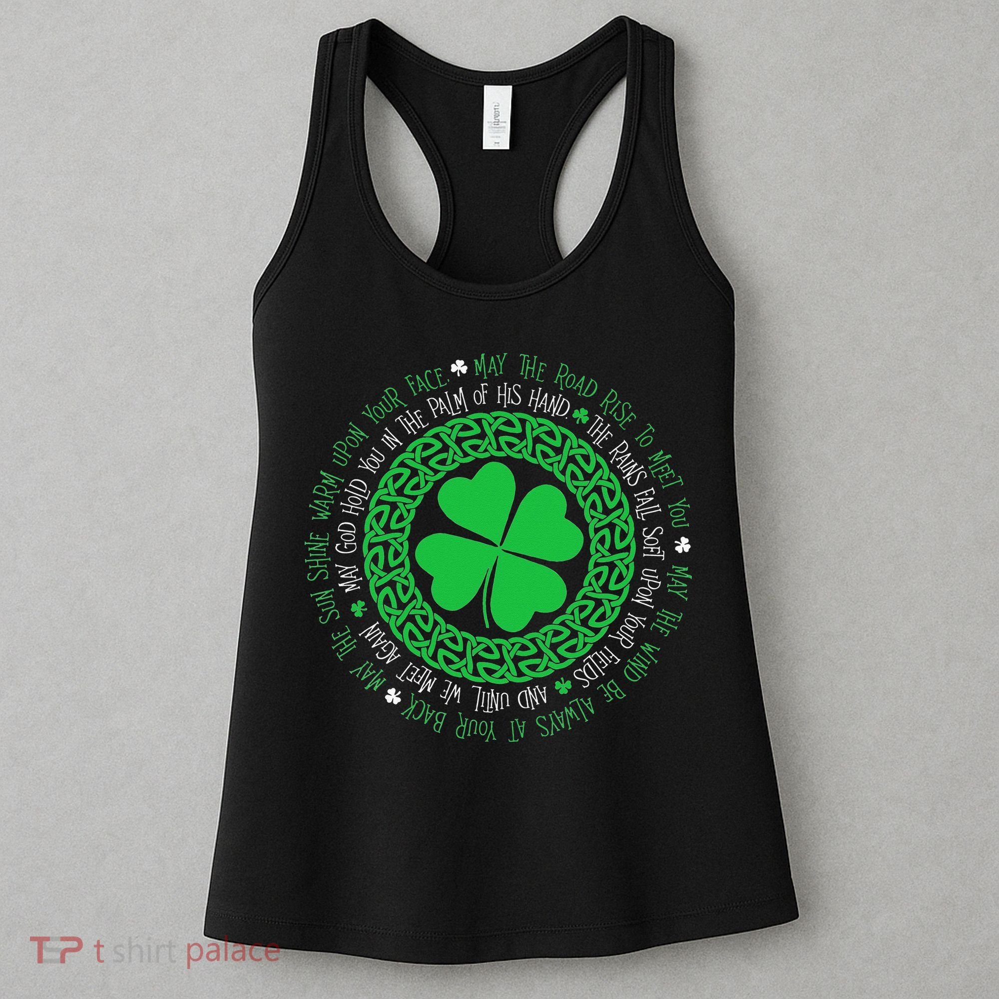 Irish Blessing Celtic Knot 4 Leaf Clover St Patrick's Day Women's Tank Top