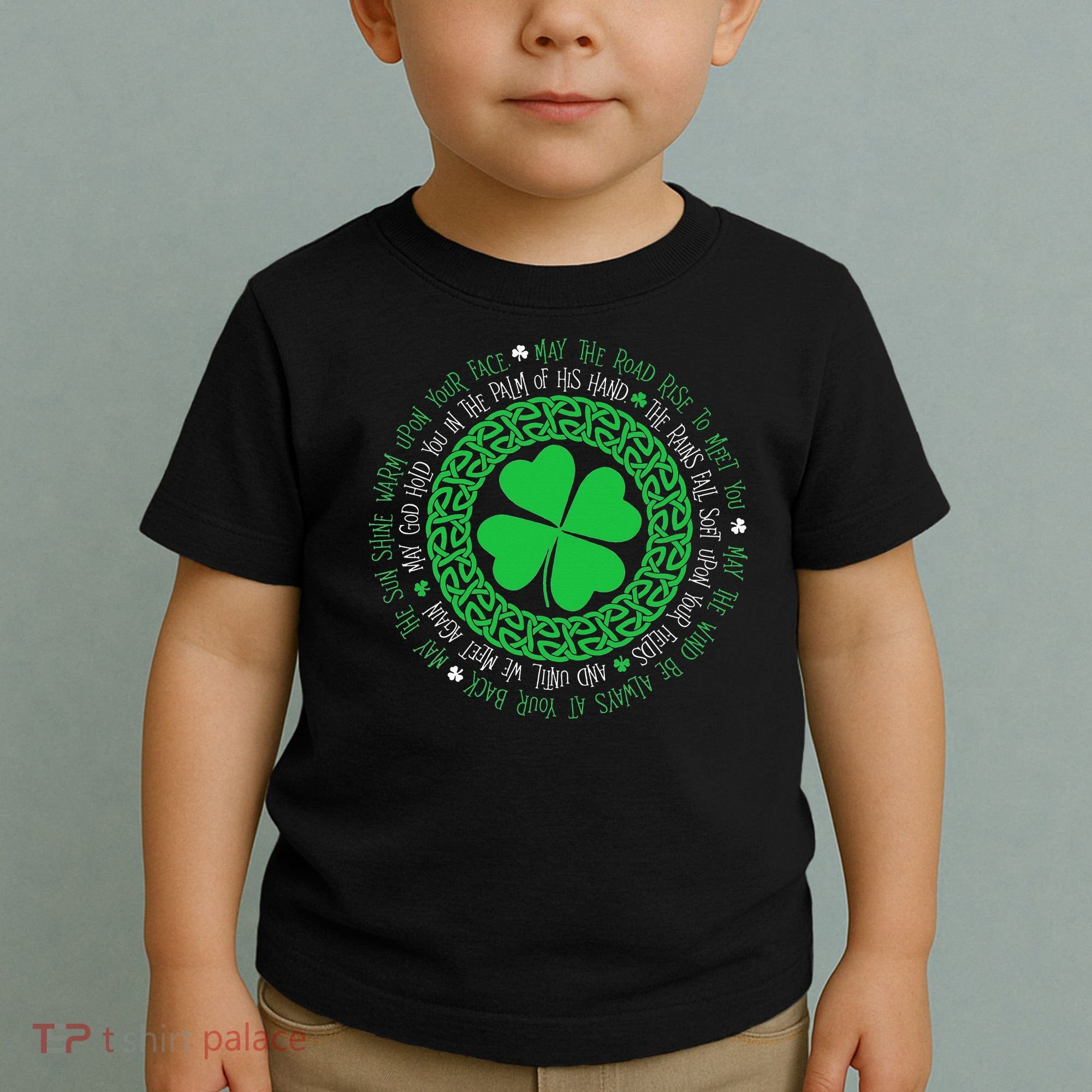 Irish Blessing Celtic Knot 4 Leaf Clover St Patrick's Day Toddler T-Shirt