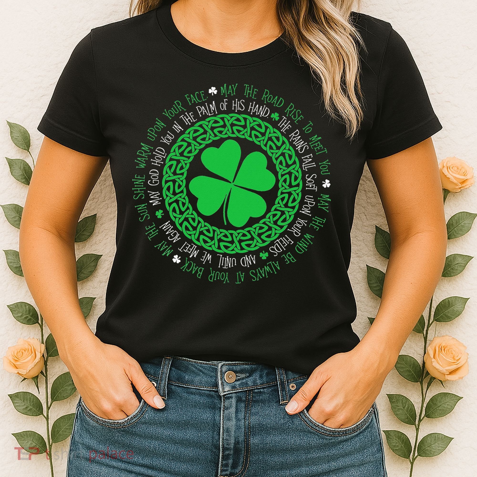 Irish Blessing Celtic Knot 4 Leaf Clover St Patrick's Day Women's T-Shirt