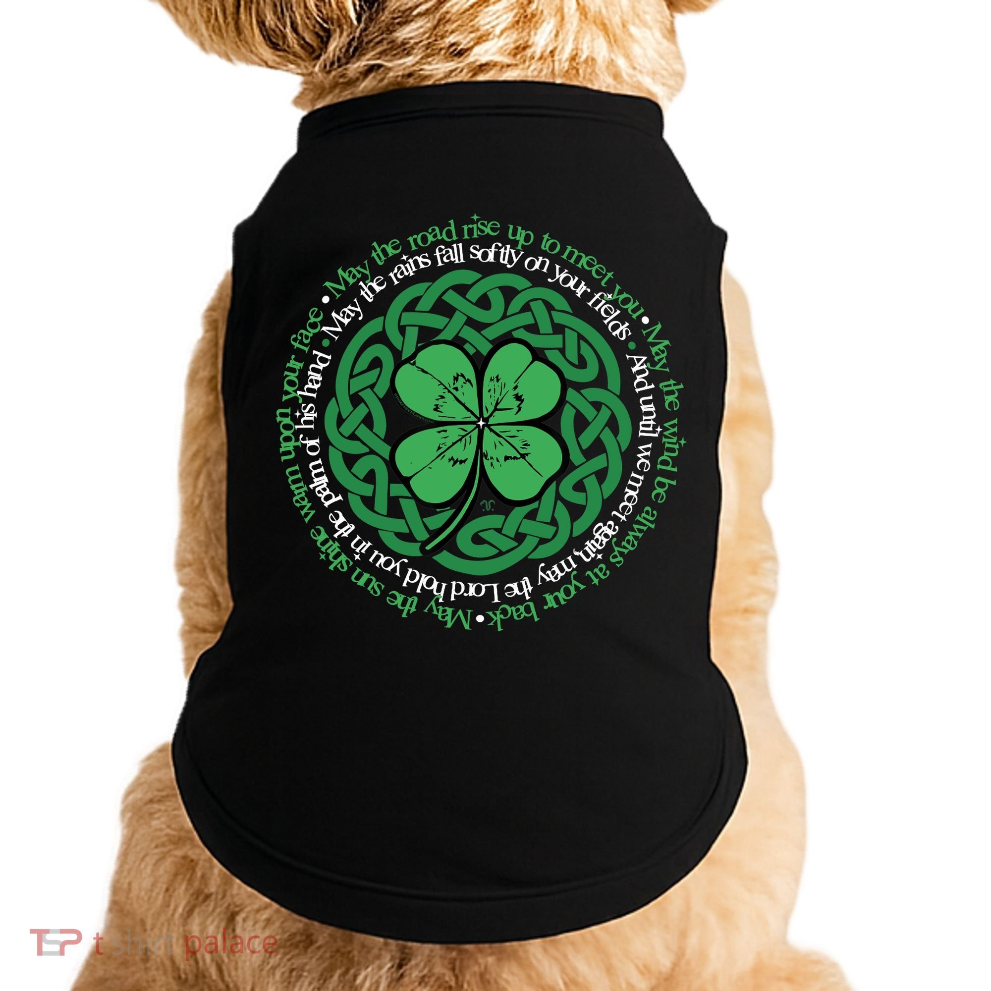 Irish Blessing, Celtic Knot & 4-Leaf Clover Luck Version B Doggie Tank