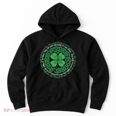 Irish Blessing, Celtic Knot & 4-Leaf Clover Luck Version B Hoodie