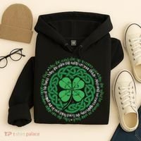 Irish Blessing, Celtic Knot & 4-Leaf Clover Luck Version B Hoodie thumb 4