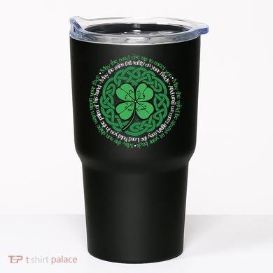 Irish Blessing, Celtic Knot & 4-Leaf Clover Luck Version B Tumbler