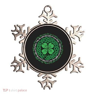 Irish Blessing, Celtic Knot & 4-Leaf Clover Luck Version B Ornament