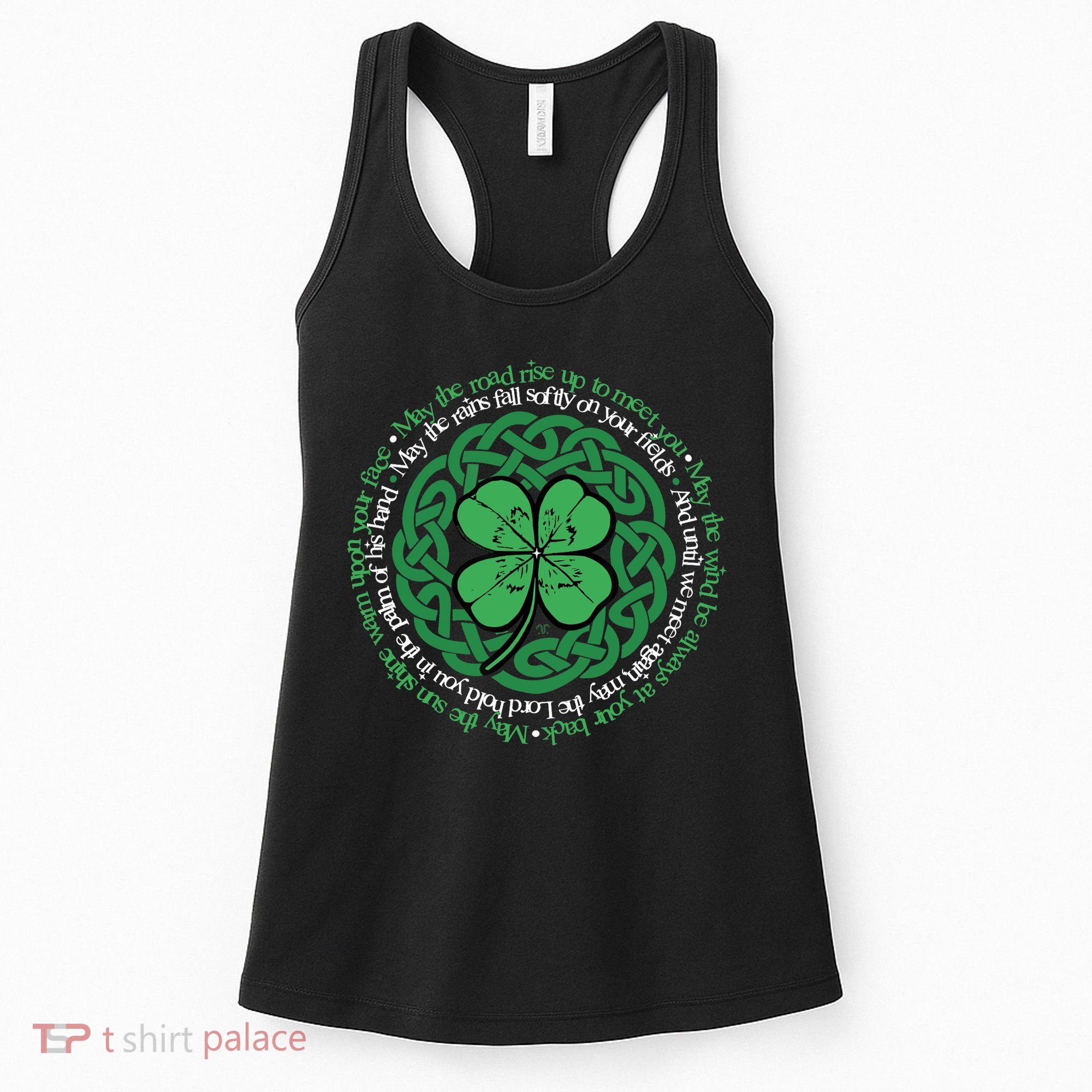 Irish Blessing, Celtic Knot & 4-Leaf Clover Luck Version B Women's Tank Top