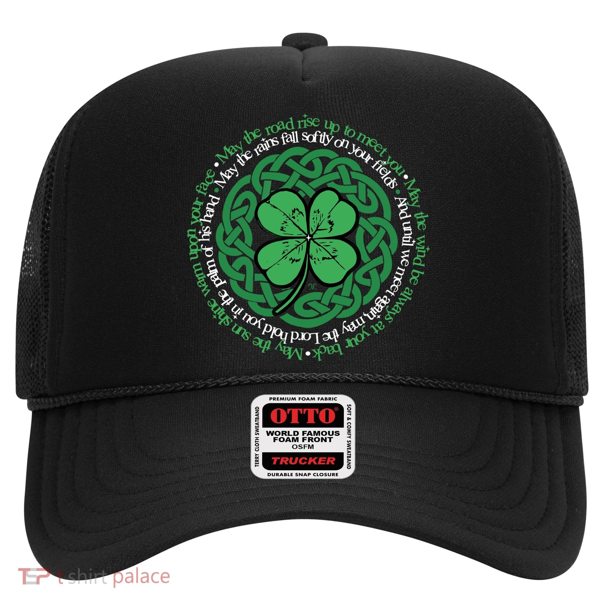 Irish Blessing, Celtic Knot & 4-Leaf Clover Luck Version B Hat