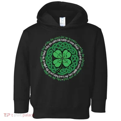 Irish Blessing, Celtic Knot & 4-Leaf Clover Luck Version B Toddler Hoodie