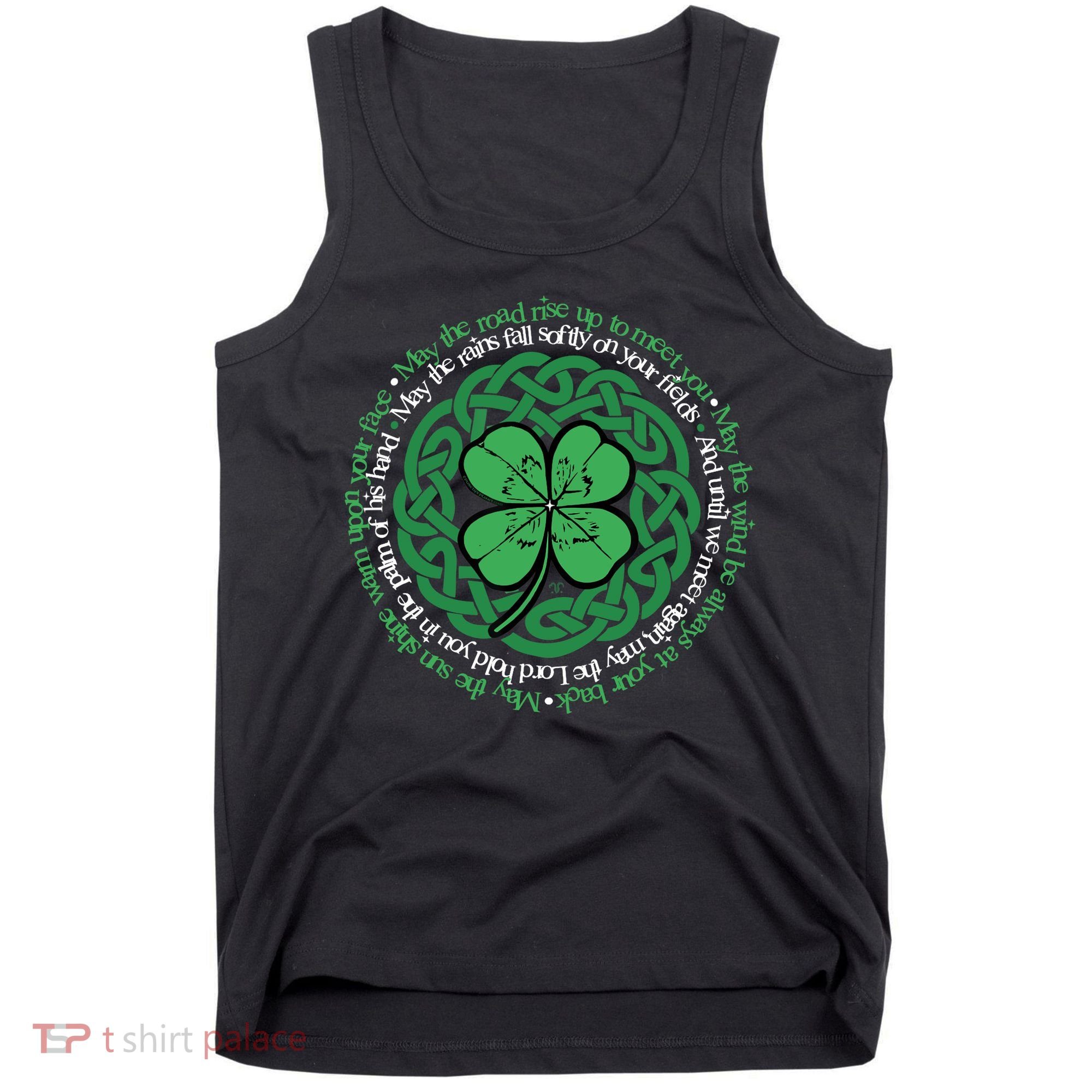 Irish Blessing, Celtic Knot & 4-Leaf Clover Luck Version B Tank Top