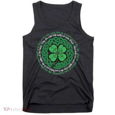 Irish Blessing, Celtic Knot & 4-Leaf Clover Luck Version B Tank Top