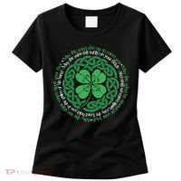 Irish Blessing, Celtic Knot & 4-Leaf Clover Luck Version B Women's T-Shirt thumb 0