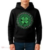 Irish Blessing, Celtic Knot & 4-Leaf Clover Luck Version B Kids Hoodie thumb 4