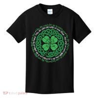 Irish Blessing, Celtic Knot & 4-Leaf Clover Luck Version B Kids T-Shirt thumb 0