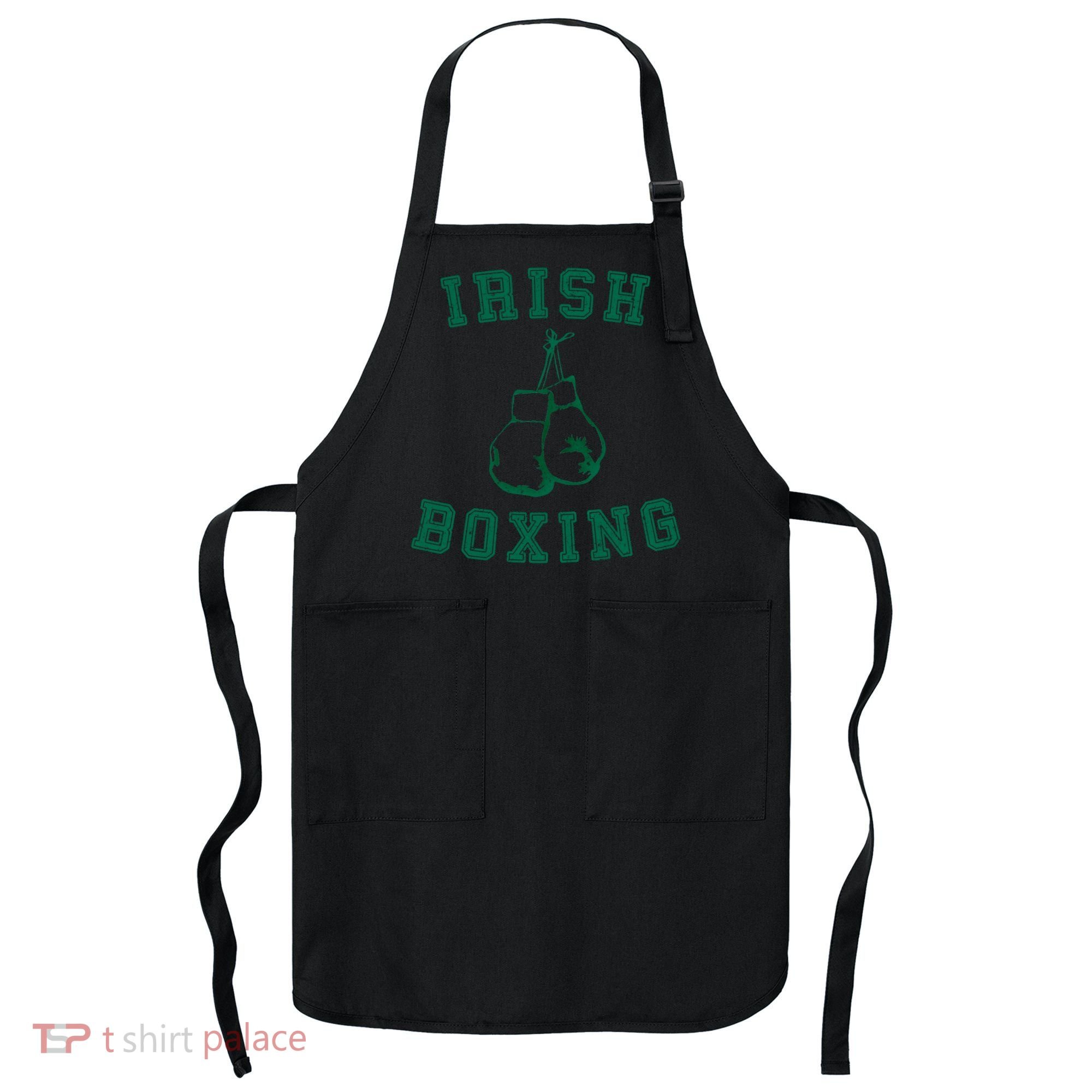 Irish Boxing Cool Gift Distressed Green Graphics Apron