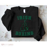 Irish Boxing Cool Gift Distressed Green Graphics Sweatshirt thumb 2