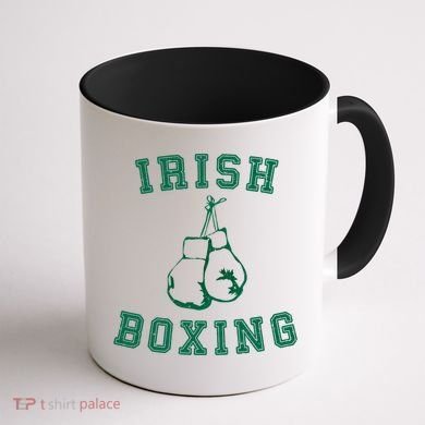 Irish Boxing Cool Gift Distressed Green Graphics Coffee Mug back