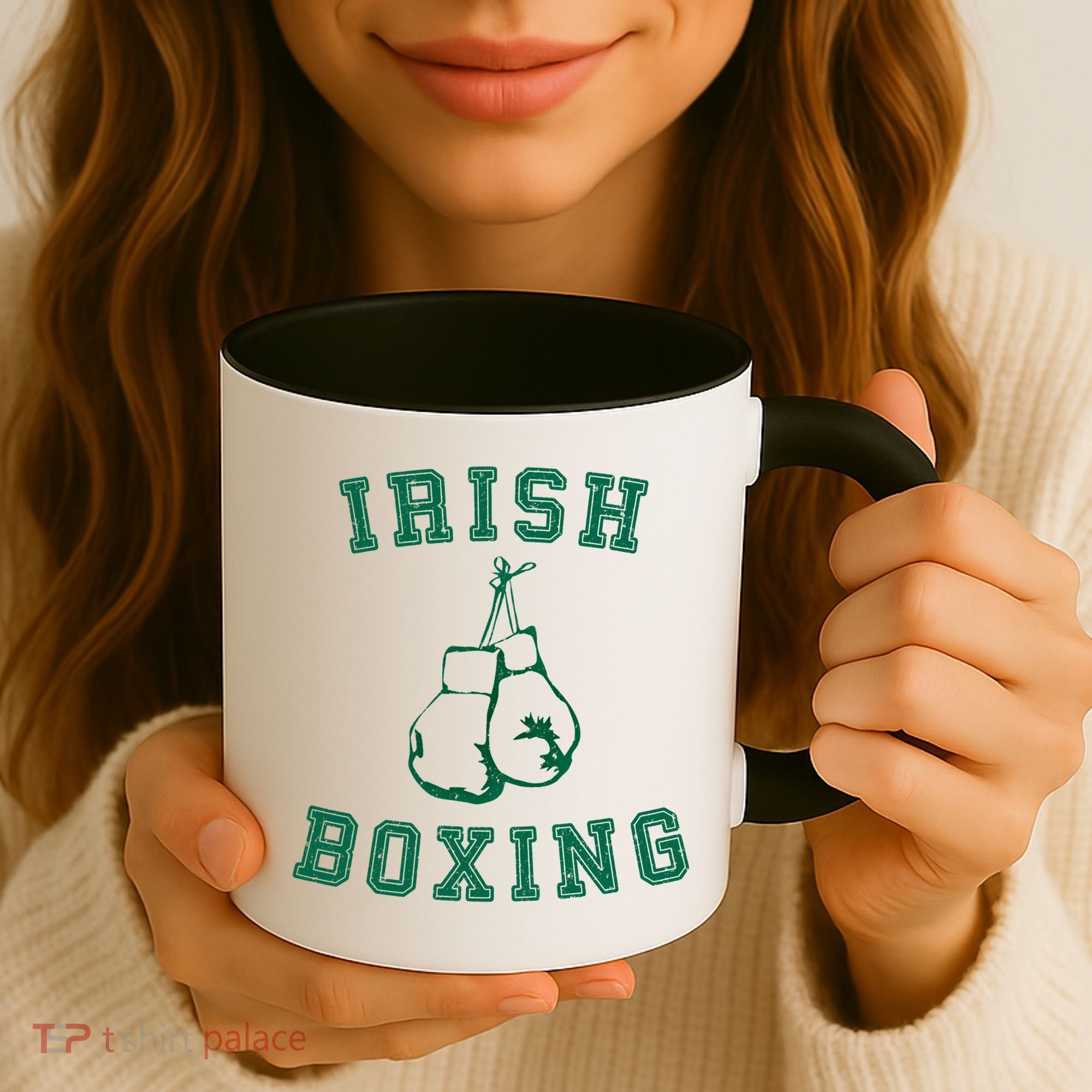 Irish Boxing Cool Gift Distressed Green Graphics Coffee Mug