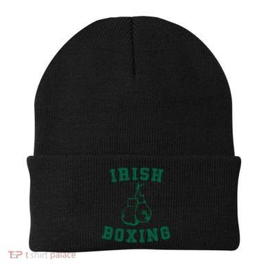 Irish Boxing Cool Gift Distressed Green Graphics Beanie