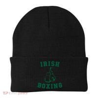 Irish Boxing Cool Gift Distressed Green Graphics Beanie thumb 0