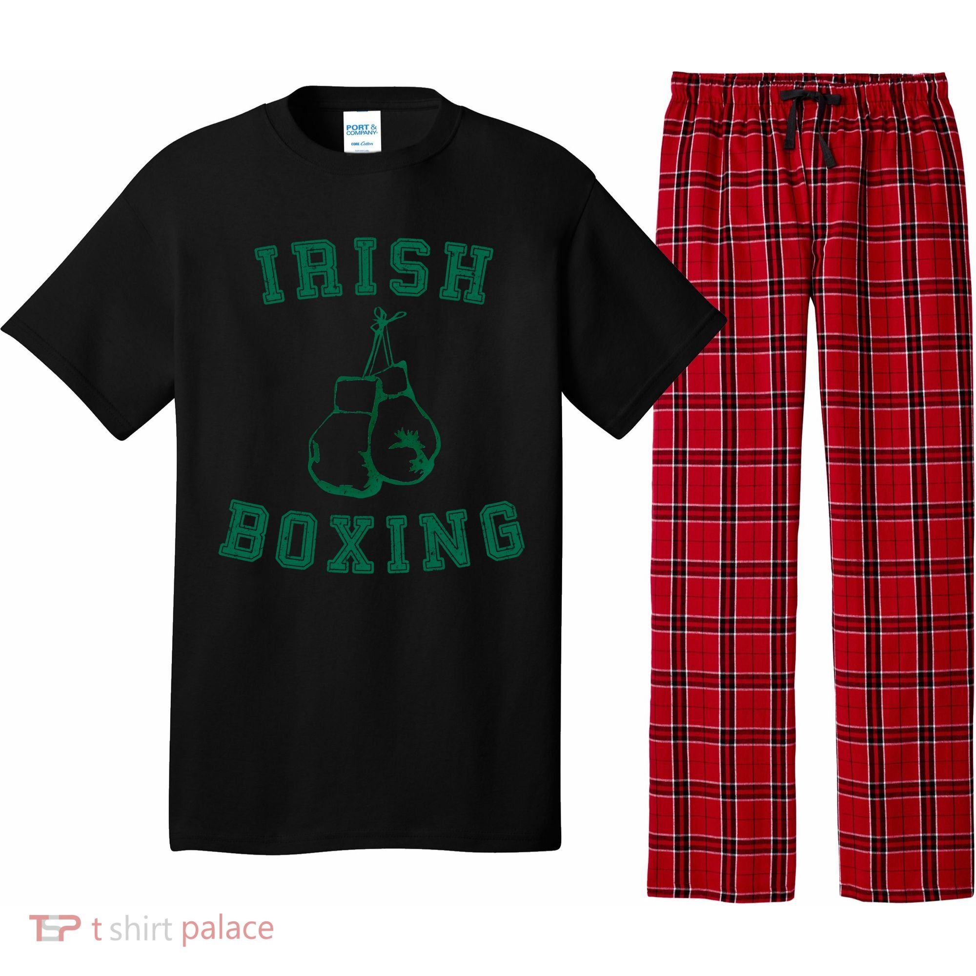 Irish Boxing Cool Gift Distressed Green Graphics Pajama Set