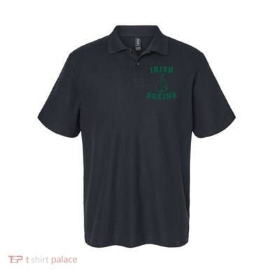 Irish Boxing Cool Gift Distressed Green Graphics Polo