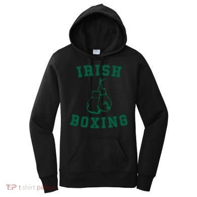 Irish Boxing Cool Gift Distressed Green Graphics Women's Hoodie