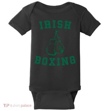 Irish Boxing Cool Gift Distressed Green Graphics Baby Bodysuit