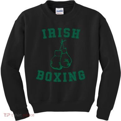 Irish Boxing Cool Gift Distressed Green Graphics Kids Sweatshirt