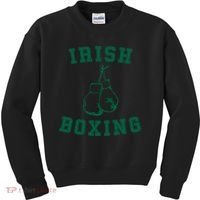 Irish Boxing Cool Gift Distressed Green Graphics Kids Sweatshirt thumb 0
