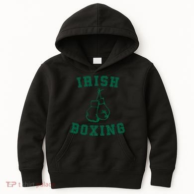 Irish Boxing Cool Gift Distressed Green Graphics Kids Hoodie