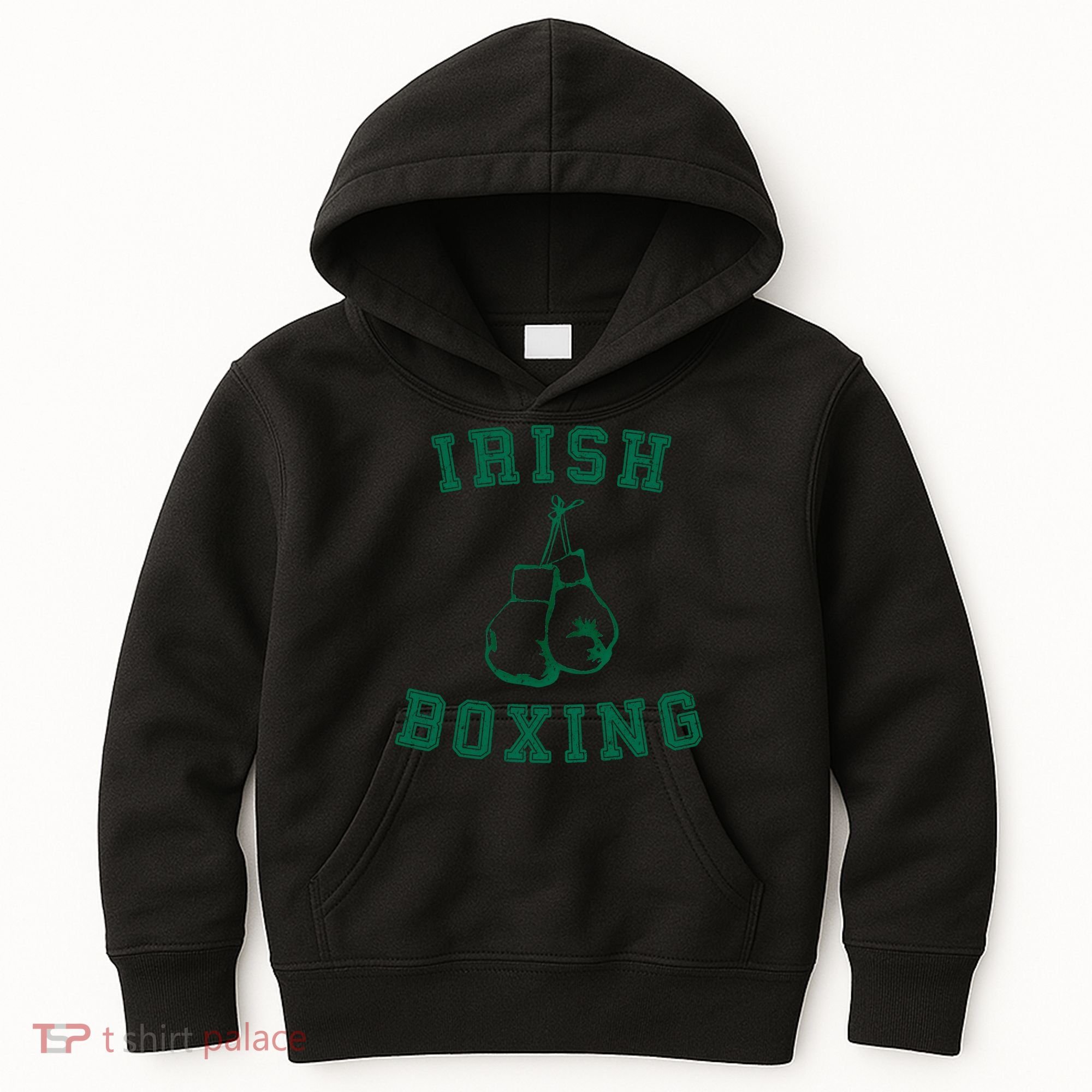 Irish Boxing Cool Gift Distressed Green Graphics Kids Hoodie