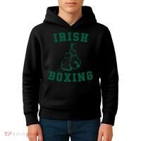 Irish Boxing Cool Gift Distressed Green Graphics Kids Hoodie thumb 4