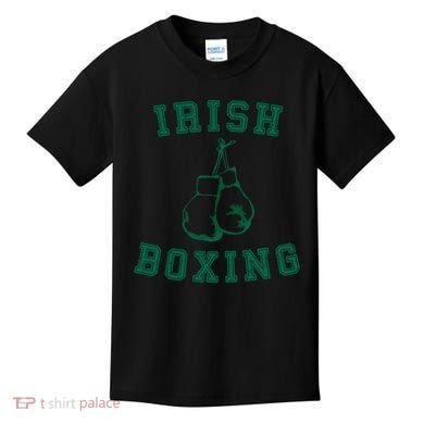 Irish Boxing Cool Gift Distressed Green Graphics Kids T-Shirt